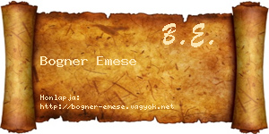 Bogner Emese névjegykártya